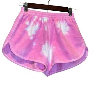 The Blank Lab ECO-CHIC WOMEN'S ORGANIC COTTON SHORTS Pink White Tie Dye Small